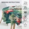 Hawaiian Leaf Round Tablecloth 60 Inch Summer Tropical Palm Leaves Table Cloths